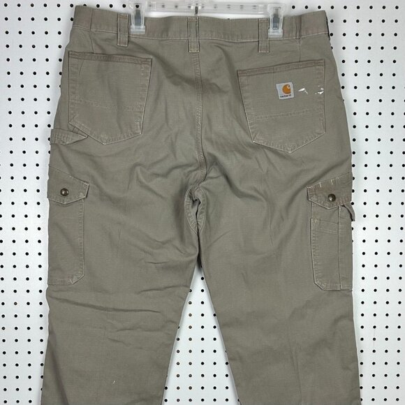 Carhartt Pants Men 40x30 Tan Double Knee Cargo‎ Relaxed Fit B342 Distressed Y2K - Picture 3 of 7